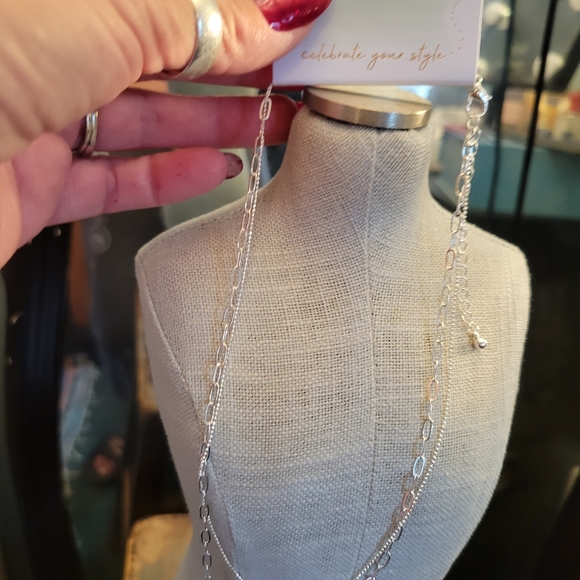 New with tags periwinkle double necklace with heart - Picture 5 of 5